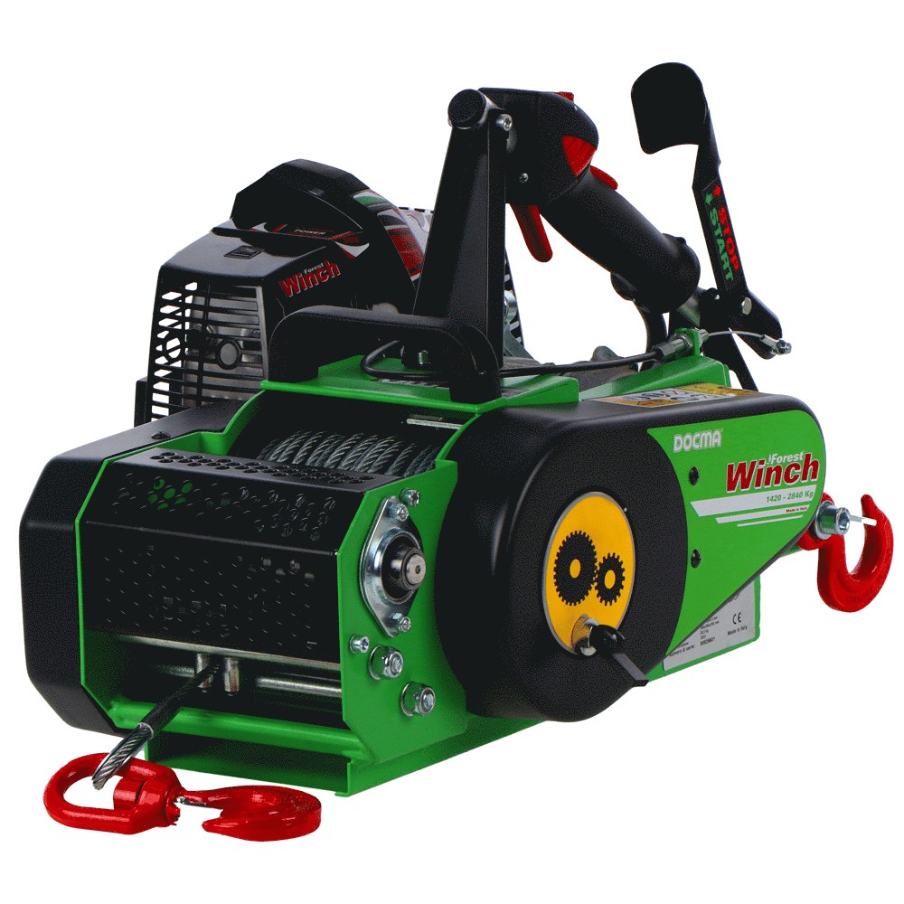 Docma VF150 Automatic Verricello forestale motore Solo HP50E-A Cavo Ø 5mm da 80m Verricelli a scoppio a tamburo
