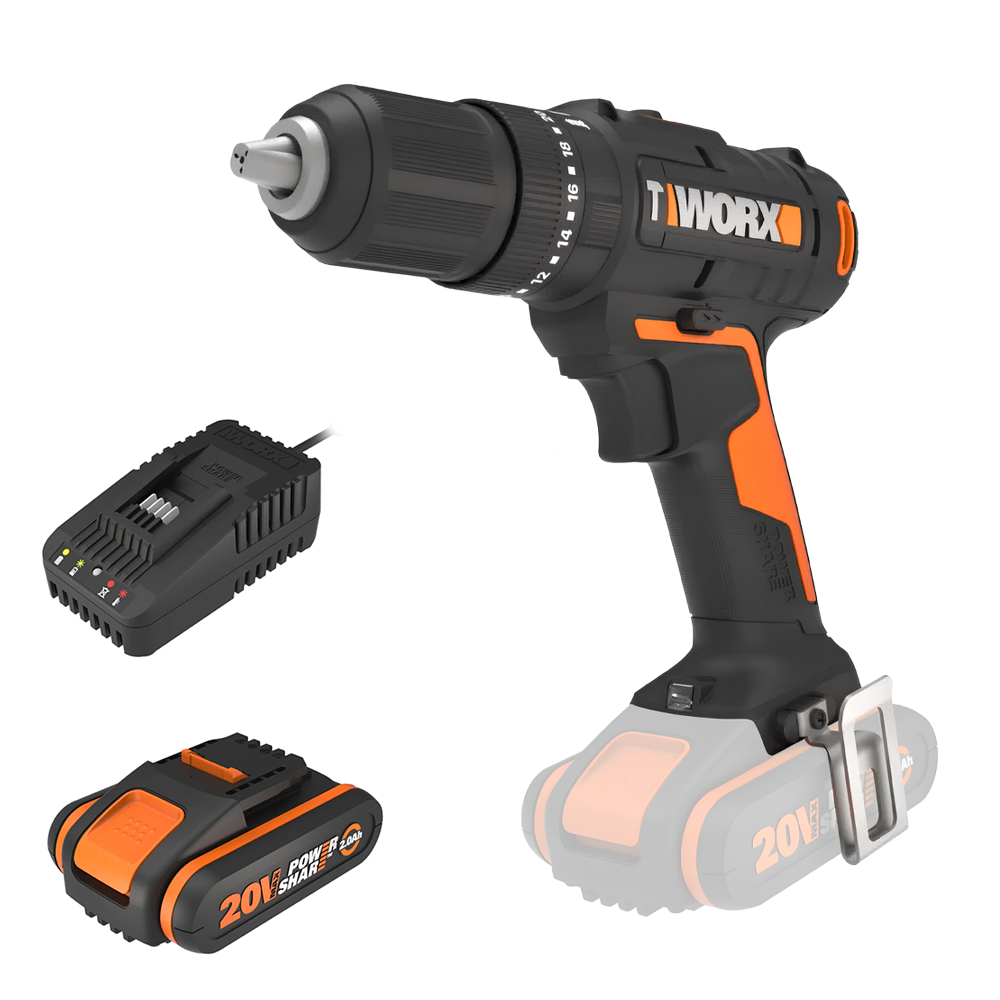 Worx WX370 Trapano avvitatore a percussione a batteria 20V/2Ah Trapani e Avvitatori a batteria
