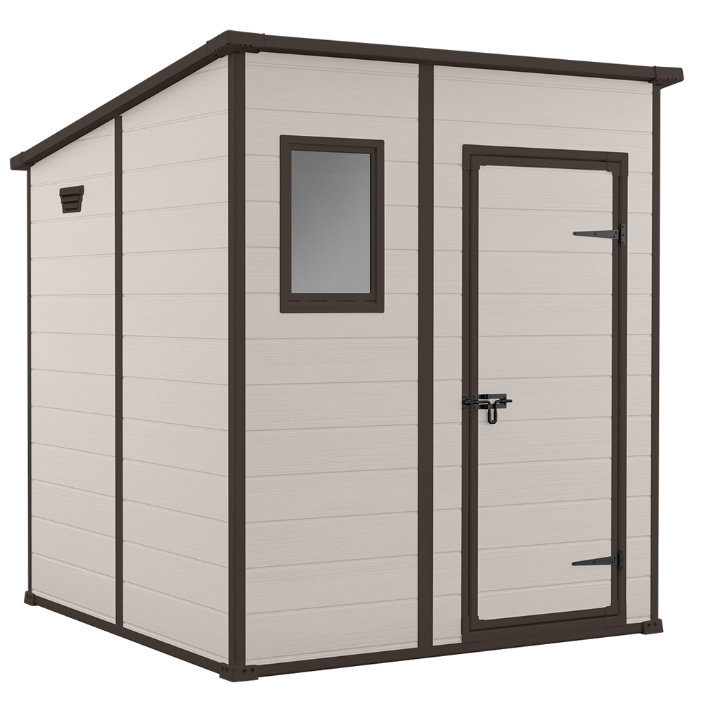 Keter Manor Pent Casetta da giardino Con finestra frontale 183.5x185x200 cm Casette in pvc e resina per attrezzi a una falda
