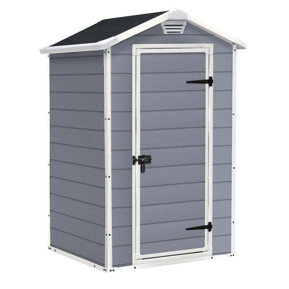 Keter Manor grigio Casetta porta attrezzi da giardino 129x103x196 cm Casette in pvc e resina per attrezzi a due falde