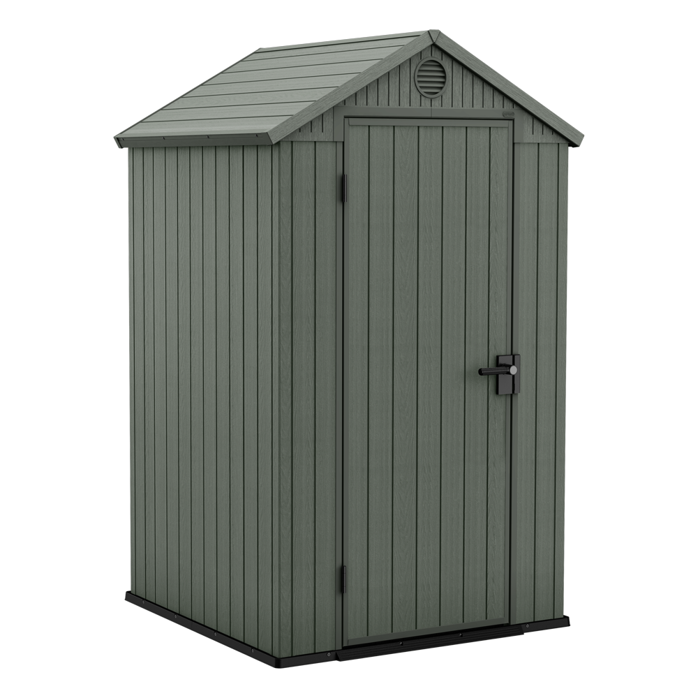 Keter Darwin verde Casetta porta attrezzi 123x117x205 cm Casette in pvc e resina per attrezzi a due falde