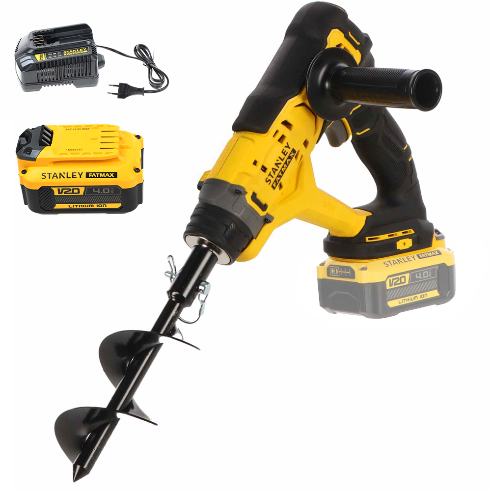 Stanley Fatmax SFMCGA75 Trivella a batteria 20V 4Ah Punta inclusa da 15.5 cm Mototrivelle a batteria