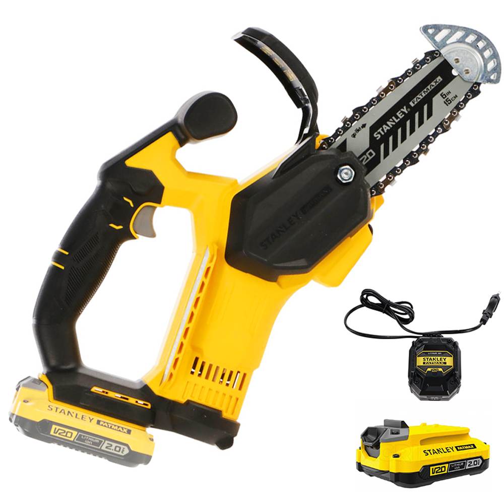 Stanley Fatmax SFMCPS415 Motosega da potatura a batteria 20V 2Ah Lama 15cm Motoseghe a batteria per potatura piccole 18/24 Volts