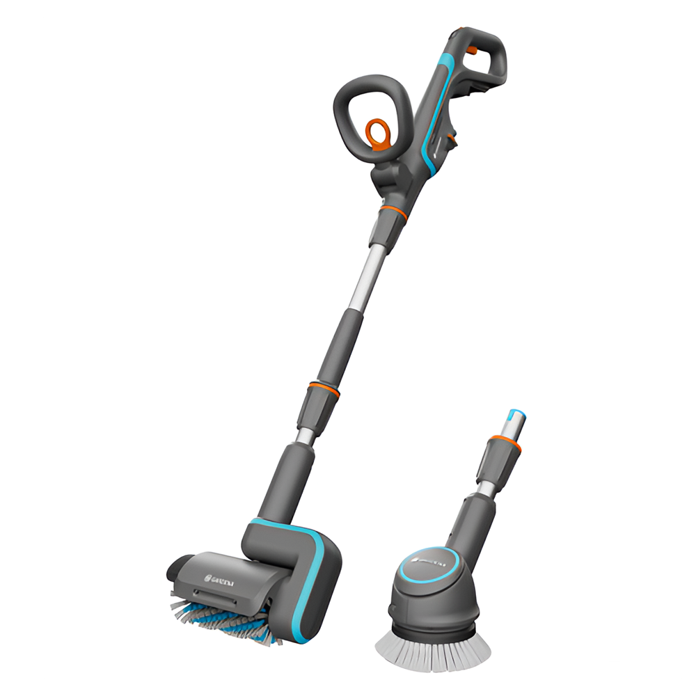 Gardena AquaBrush Universal 04/1 Lavapavimenti a batteria + Spazzola SENZA BATTERIA E CARICABATTERIA Spazzole rotanti a batteria per pulizia pavimenti
