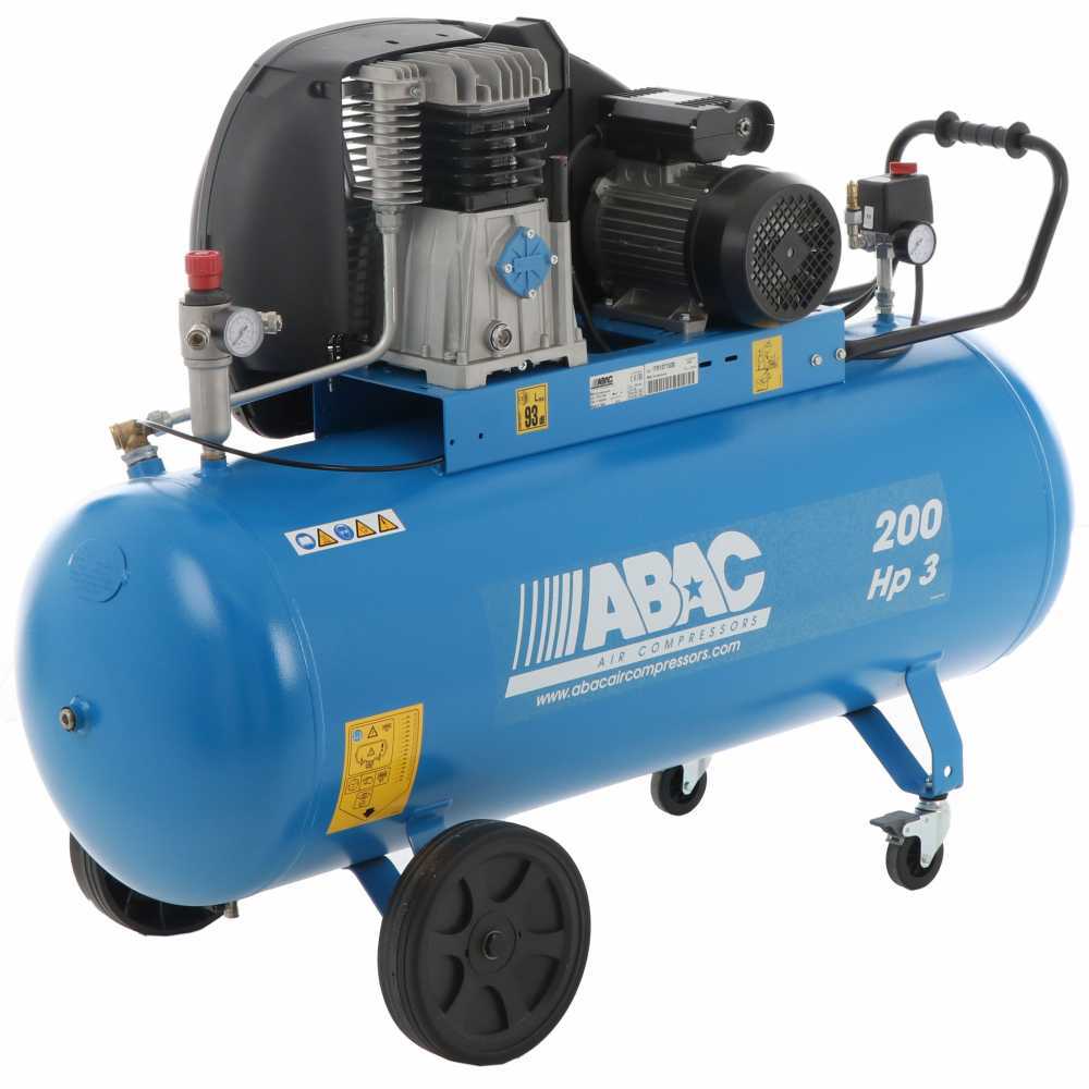 Compressore d`aria a cinghia ABAC 200 l 3 hp lubrificato