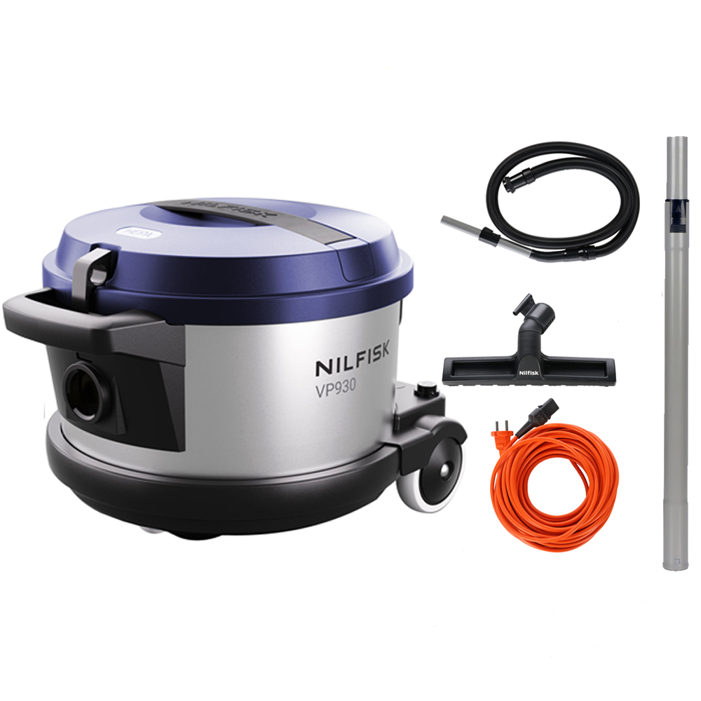 Nilfisk VP 930 Eco Pro Hepa Blu HF EU Aspirapolvere ULTRA silenzioso Fusto in acciaio 15 lt 760W Aspirapolvere professionali per hotel e alberghi