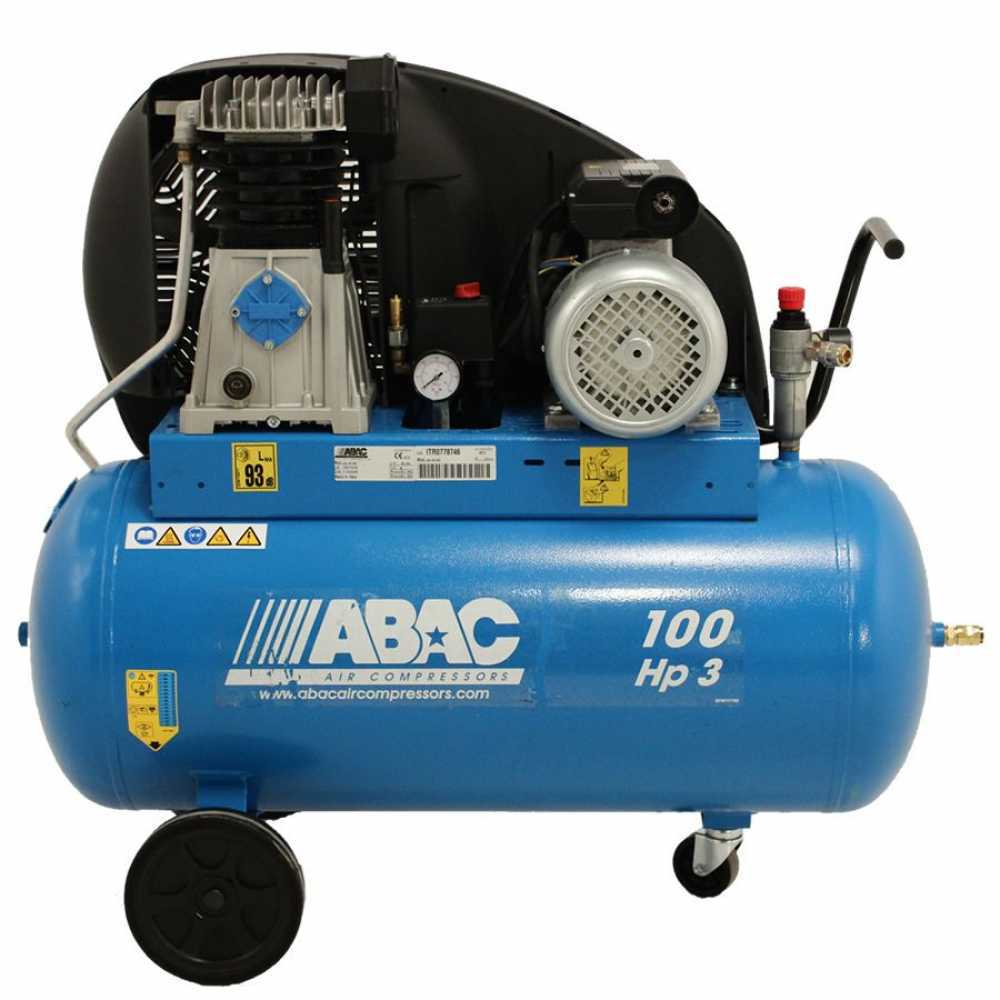 ABAC 90 LITRI AZIONATA A CINGHIA COMPRESSORE AD ARIA 3HP 10 BAR 13.8 CFM PRO A39B 90 CM3 