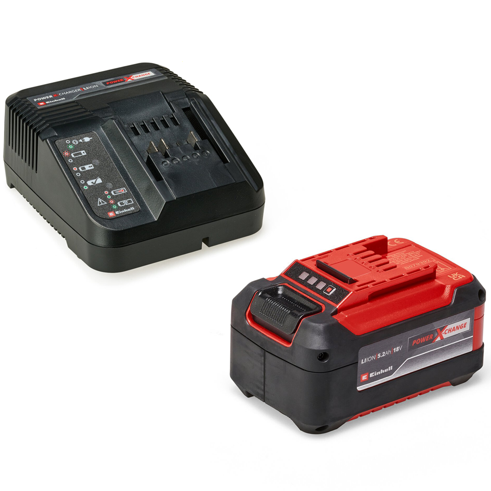 Einhell Starter kit Power X-Change Batteria da 18V/5.2Ah e Caricabatterie Batterie e caricabatterie Decespugliatori