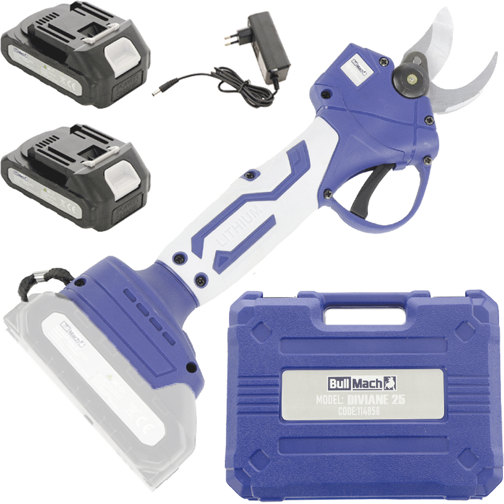 Burgarden Forbici Potatura Elettriche 30mm – 2 Batterie 16.8V/2.5Ah, Lama SK5, Modalità Progressiva