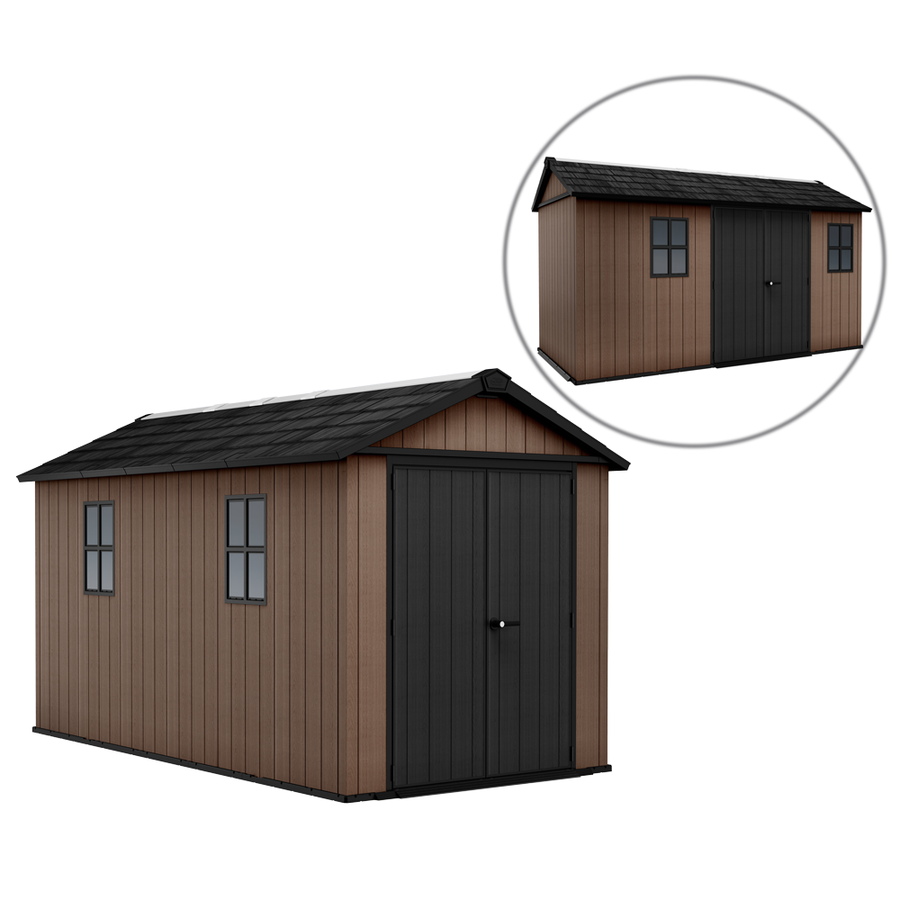 Casetta Da Giardino Keter Newton 759 - Effetto Legno, 5.2 M², Personalizzabile, 230x287x246 Cm - Foto 5