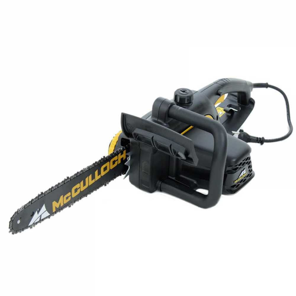 Tronçonneuse électrique McCulloch M4M4B – 1300W, Couleur Jaune Et Noir, Outil De Jardinage