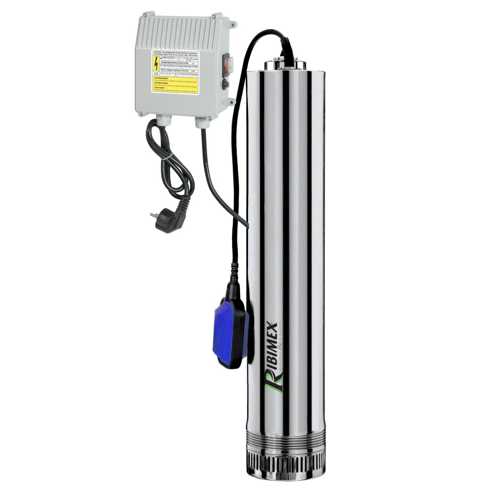 Ribimex PRPVC1102/65F Pompa sommersa per pozzi 1100W Acque chiare Pompe sommerse per pozzi profondi
