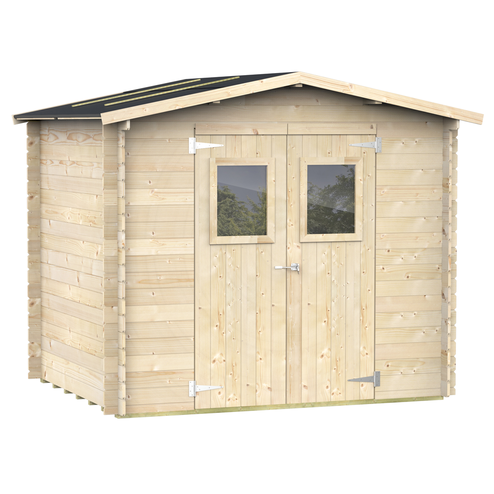 Alce Hobby 248x198 Casetta da giardino in legno Con finestre e porta a doppia anta 248x198x217 cm Casette in legno per attrezzi a due falde