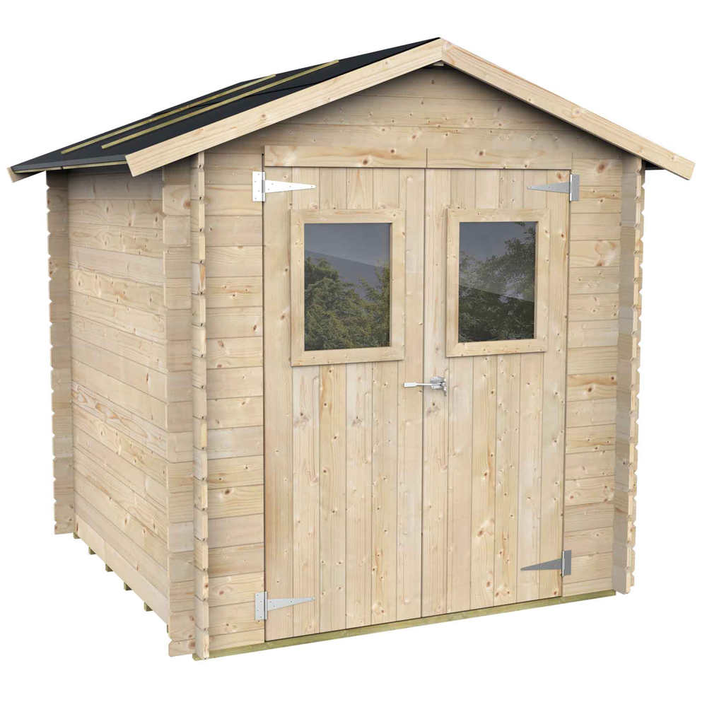 Alce Hobby 198x198 Casetta da giardino in legno Con finestre e porta a doppia anta 198x198x215 cm Casette in legno per attrezzi a due falde