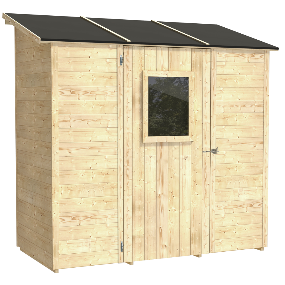Alce Vaniglia 207x102 Casetta da giardino in legno Con finestra frontale 207x102x222 cm Casette in legno per attrezzi a una falda