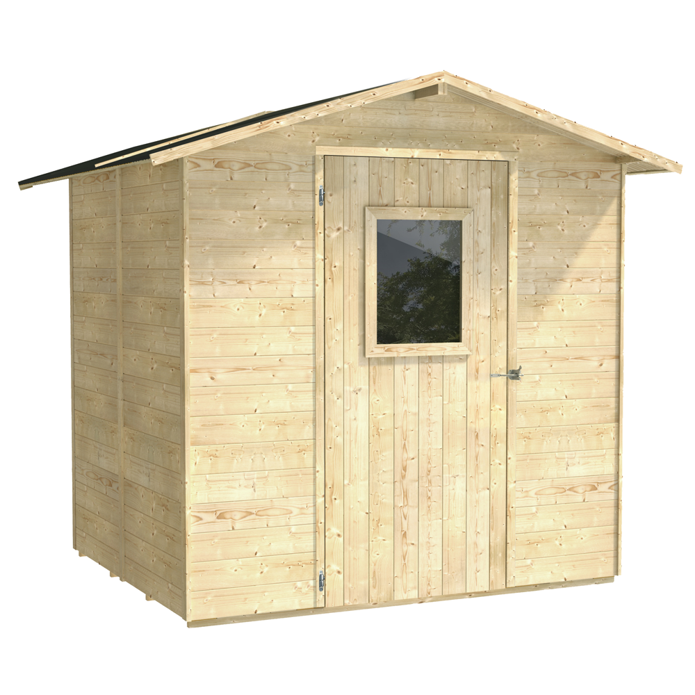 Alce Vaniglia 200x207 Casetta da giardino in legno Con finestra frontale 200x207x214 cm Casette in legno per attrezzi a due falde