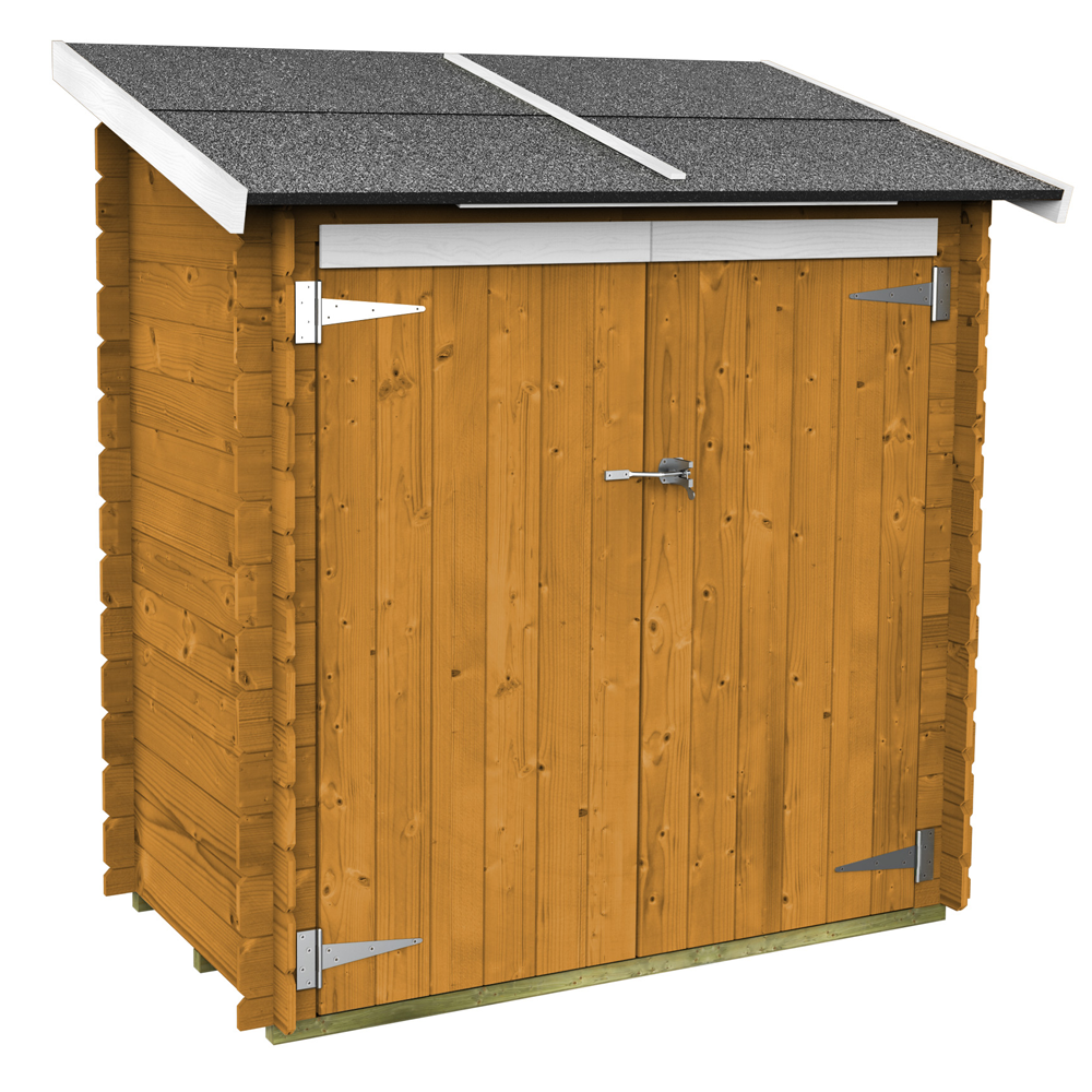 Alce Ambrogio 155x85 larice Casetta da giardino in legno Tetto monofalda 155x85x165 cm Casette in legno per attrezzi a una falda