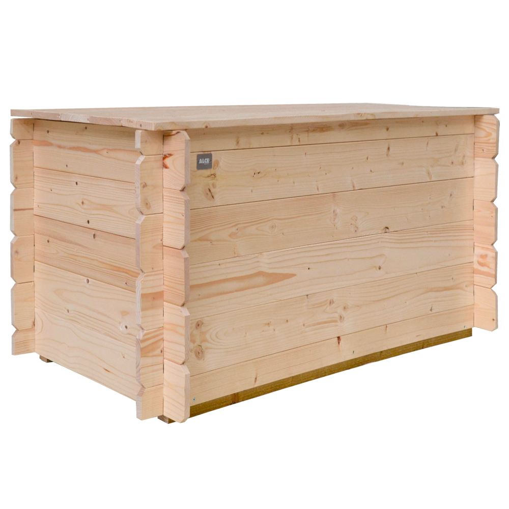 Alce Giove Baule porta attrezzi da giardino 130x60x54 cm Armadi e bauli in legno per esterno