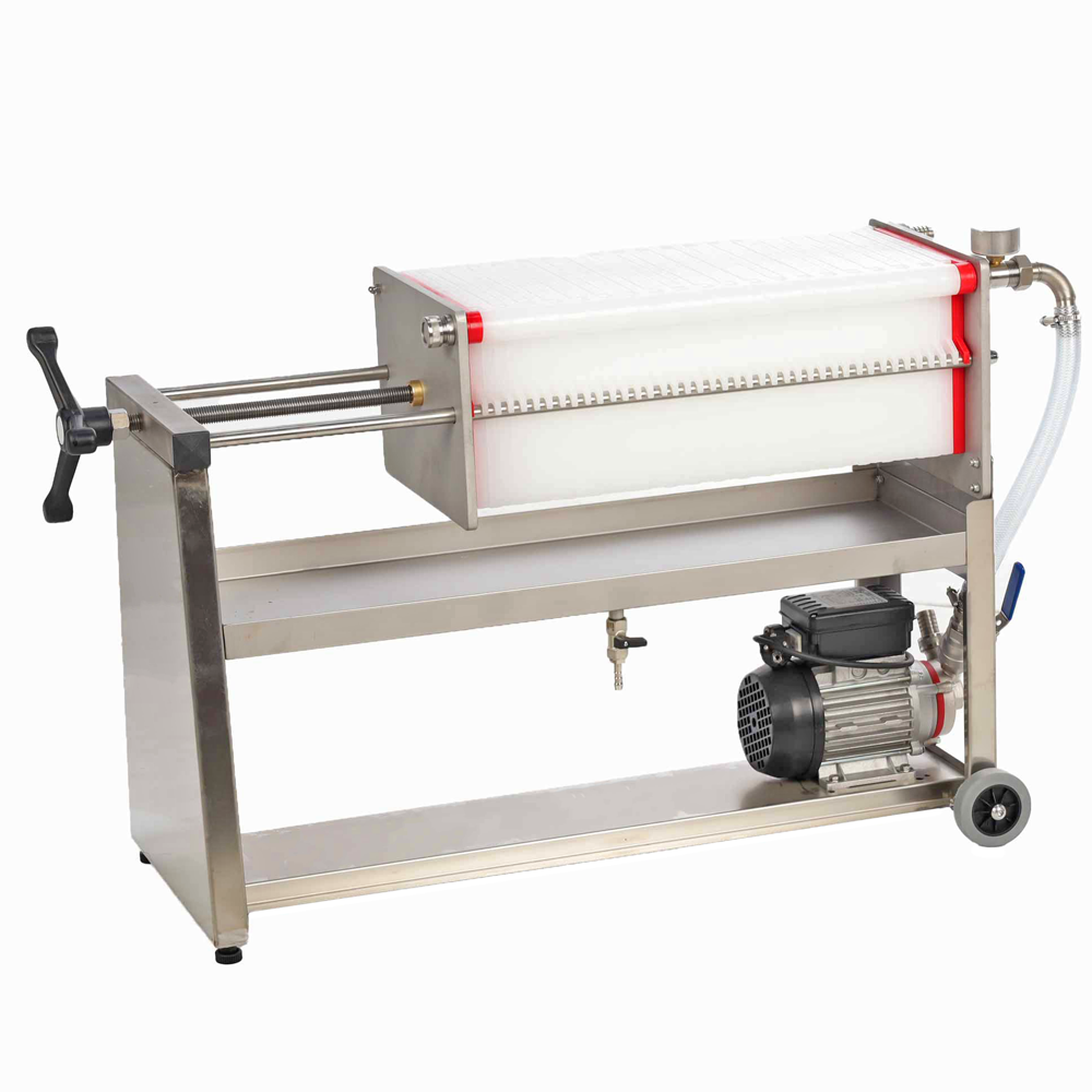 Enotecnica Pillan F40 Filtro a cartoni per vino carrellato Telaio INOX e pompa NOVAX Filtri per Vino Professionali con Mobiletto