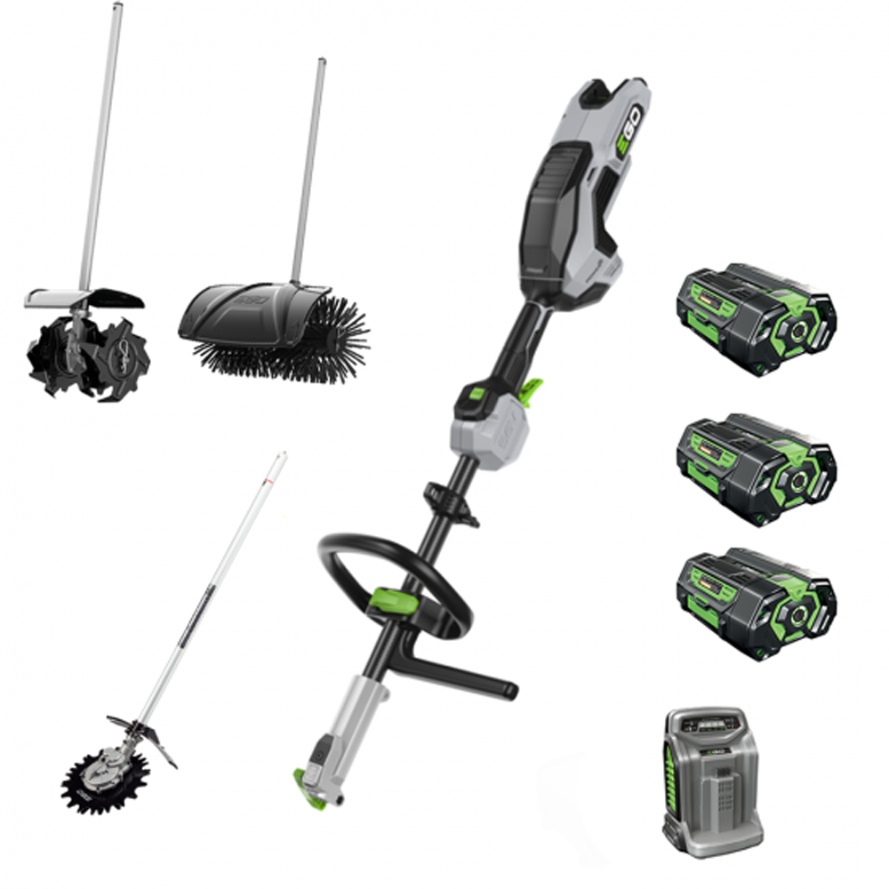 EGO MRC 2306 E Spazzola multifunzione per pavimenti esterni 3x 56V 4Ah Spazzole rotanti a batteria per pulizia pavimenti esterni
