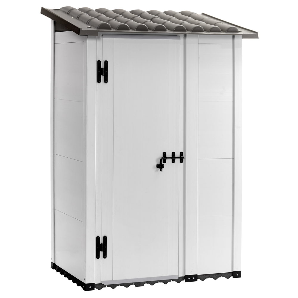 Garofalo Urban 100 Casetta da giardino Con porta decentrata 122.5x82.5x201 cm Casette in pvc e resina per attrezzi a una falda