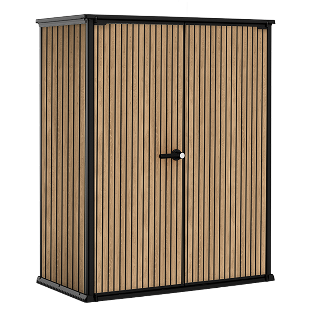 Keter Signature Venetian Armadio porta attrezzi da giardino 140x73x170 cm Armadi e bauli in pvc e resina per esterno