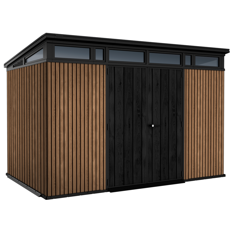 Keter Signature Venetian 11x7 Casetta da giardino Con porta doppia anta 340x218x226 cm Casette in pvc e resina per attrezzi a una falda