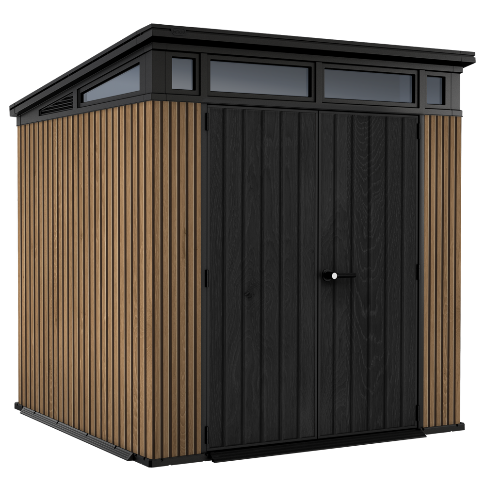 Keter Signature Venetian 7x7 Casetta da giardino Con porta doppia anta 214x218x226 cm Casette in pvc e resina per attrezzi a una falda