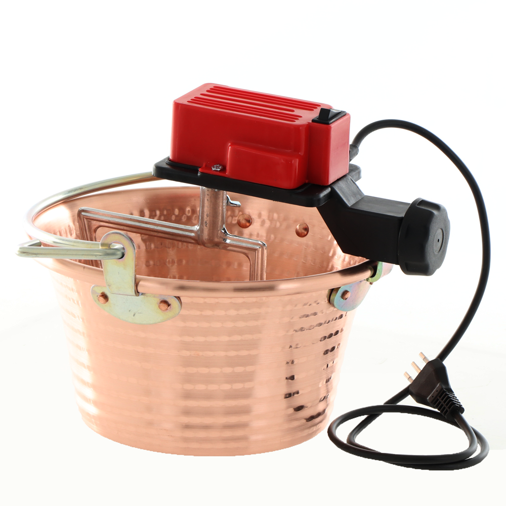 NuovaFac OUTLET PICCOLI DIFETTI ESTETICI Cuoca Automatica Paiolo a induzione in rame elettrico martellato per polenta base piana 4L 5W Paioli elettric