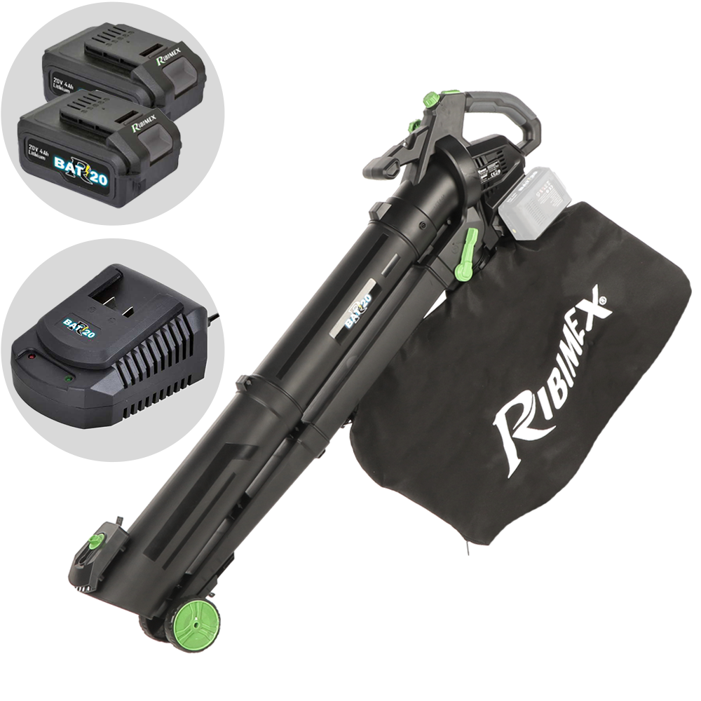 Ribimex PRBAT20-ASB1SB Soffiatore aspiratore a batteria 40V 4Ah Aspiratori-Soffiatori a batteria a conversione rapida