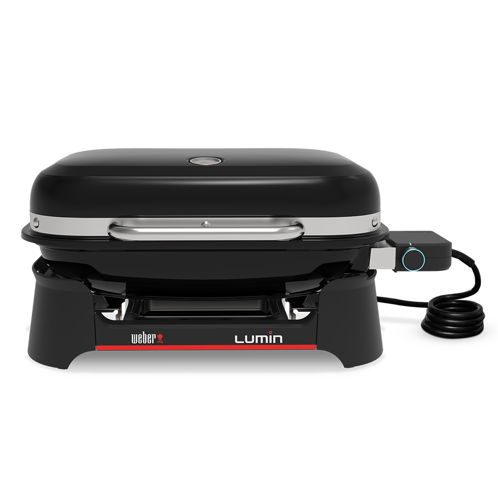 Weber Lumin Black 1502045 Barbecue elettrico portatile Griglia 49x33 cm Barbecue elettrici con coperchio da tavolo