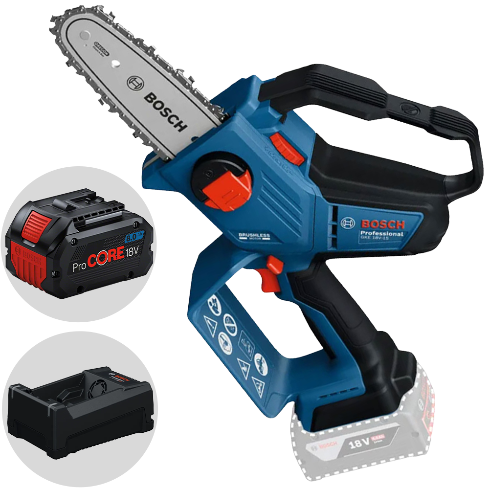 Bosch Professional GKE 18V‑15 Potatore manuale a batteria 18V 8Ah Nuovo caricatore GAL 12V/18V-80 PRO Potatori a batteria manuali Professionali