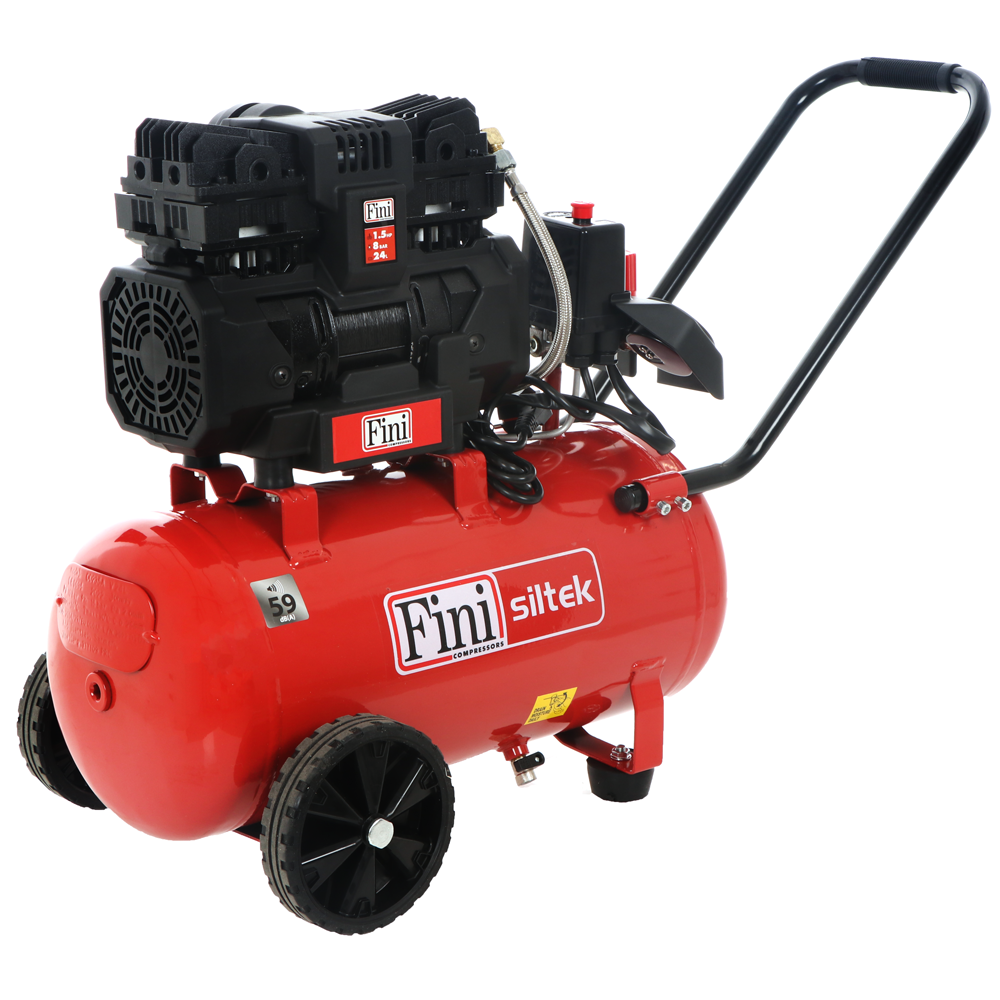 FINI OUTLET DA ESPOSIZIONE Siltek TB 24 Compressore aria elettrico monofase, oil-less Motore 1.5 HP 24 lt Compressori aria elettrici Outlet