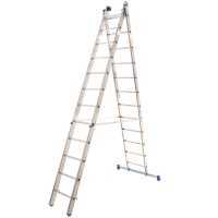 Marchetti Azzurra A2 A212, 2x12 gradini, 6.40 m - Scala in alluminio allungabile - Altezza stimata operativa 7.40 m