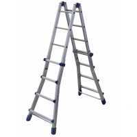 Facal Briko Blu BB/2, 2x8 gradini, 4 m - Scala in alluminio telescopica - Altezza stimata operativa 4.90 m