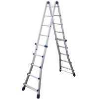 Facal Briko Blu BB/4, 2x10 gradini, 5.12 m - Scala in alluminio telescopica - Altezza stimata operativa 6.05 m