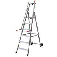Facal Mayorà Tecnoscala QM-7, 7 gradini, 2.29 m - Scala da lavoro con ruote e maniglie - Altezza stimata operativa 3.39 m