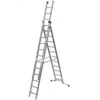 Facal Super Prima P380-3, 11+12+12 gradini, 8.70 m - Scala in alluminio allungabile - Altezza stimata operativa 9.60 m