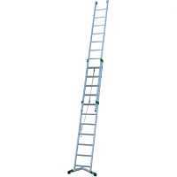 Facal Super Prima P350-2F, 10+11 gradini, 5.70 m - Scala in alluminio con fune - Altezza stimata operativa 6.60 m