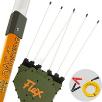Oliviero Flex Basic - Abbacchiatore elettrico 190/280 cm a batteria tipo auto con cavo in dotazione - Asta in alluminio telescopica - Scegli tra più configurazioni
