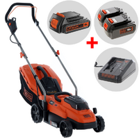 Black & Decker BCMW33184L2-QW - Tagliaerba a batteria 2x18V/4Ah + in omaggio batteria 18V 2Ah - Taglio 33 cm