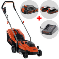 Black & Decker BCMW3318L2-QW - Tagliaerba a batteria 2x18V/2.5Ah + in omaggio batteria 18V 2Ah - Taglio 33 cm