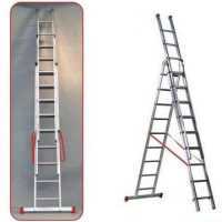 Facal Genia G350-3, 3x11 gradini, 8.32 m - Scala telescopica in alluminio - Altezza stimata operativa 9.22 m