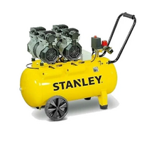 Stanley DST 300/8/50-2 - Compressore aria elettrico monofase silenziato, oil-less - Motore 2.6 HP - 50 lt