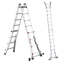Svelt Scalissima GR SSCAL008/A, 2x8 gradini, 4.02 m - Scala in alluminio telescopica - Altezza stimata operativa 5.02 m