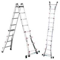 Svelt Scalissima GR SSCAL008/A, 2x8 gradini, 4.02 m - Scala in alluminio telescopica - Altezza stimata operativa 5.02 m