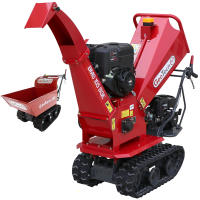 GeoTech Pro BMS 155 BSE - Biotrituratore su motocarriola GeoPorter 330D BS semovente a cingoli 4 rulli - Motore B&S da 13.5HP - Cassone dumper