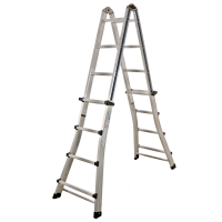 S.T.P. Universale A20UNINB, 2x8 gradini, 4.28 m - Scala in alluminio telescopica - Altezza stimata operativa 5.28 m
