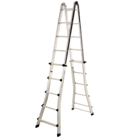 S.T.P. Universale A20UNINC, 2x10 gradini, 5.48 m - Scala in alluminio telescopica - Altezza stimata operativa 6.48 m