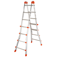 Gierre Peppina AL003, 2x9 gradini, 4.34 m - Scala in alluminio telescopica - Altezza stimata operativa 5.34 m